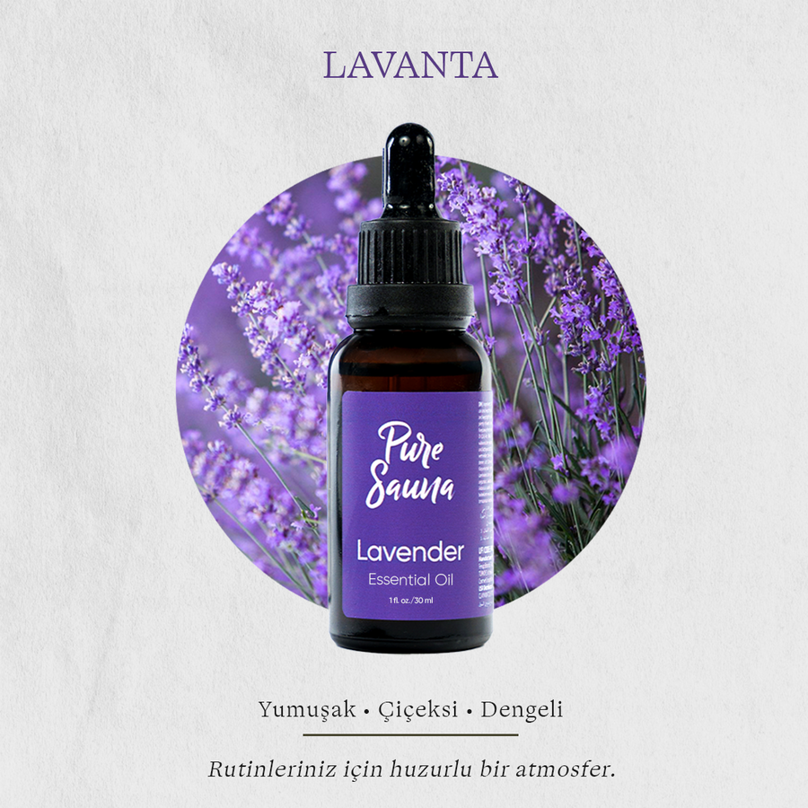 Pure Sauna Saf Lavanta Uçucu Yağı 30 ml - Lavandula Angustifolia - Buhurdanlık ve Difüzör Kokusu