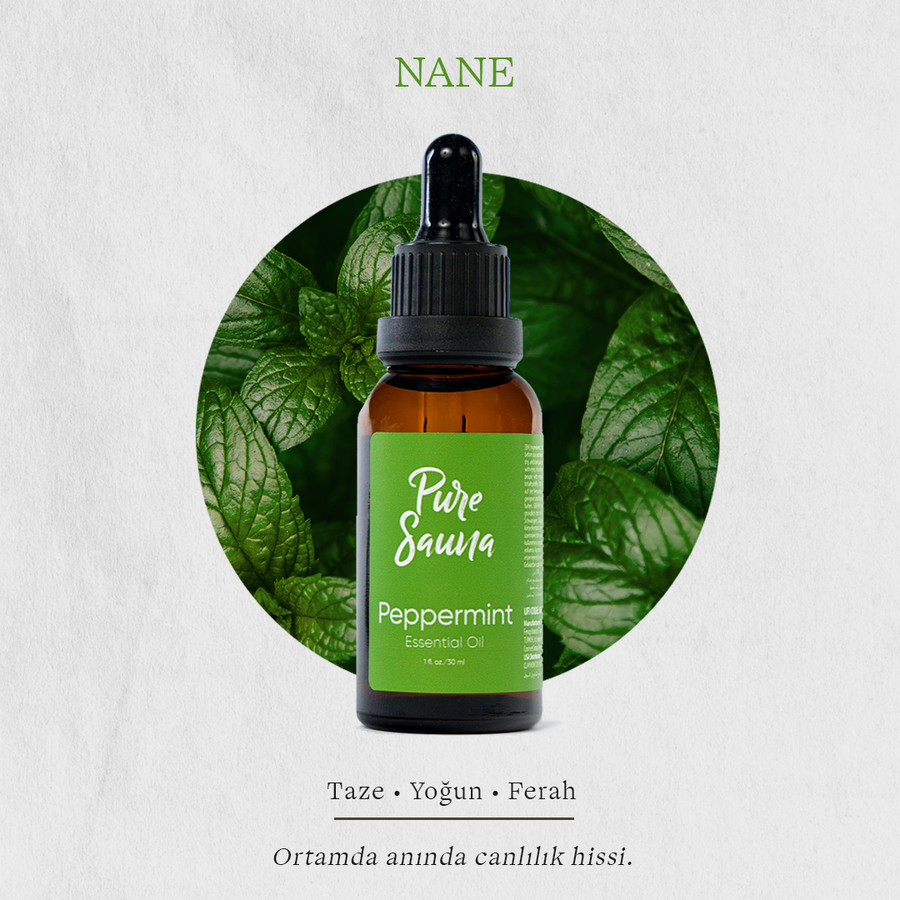 Pure Sauna Saf Nane Uçucu Yağı 30 ml - Mentha Piperita - Buhurdanlık ve Difüzör Kokusu