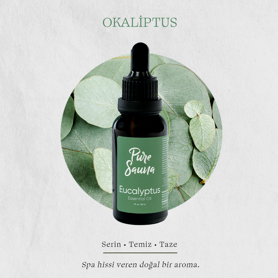 Pure Sauna Saf Okaliptüs Uçucu Yağı 30 ml - Eucalyptus Globulus - Buhurdanlık ve Difüzör Kokusu