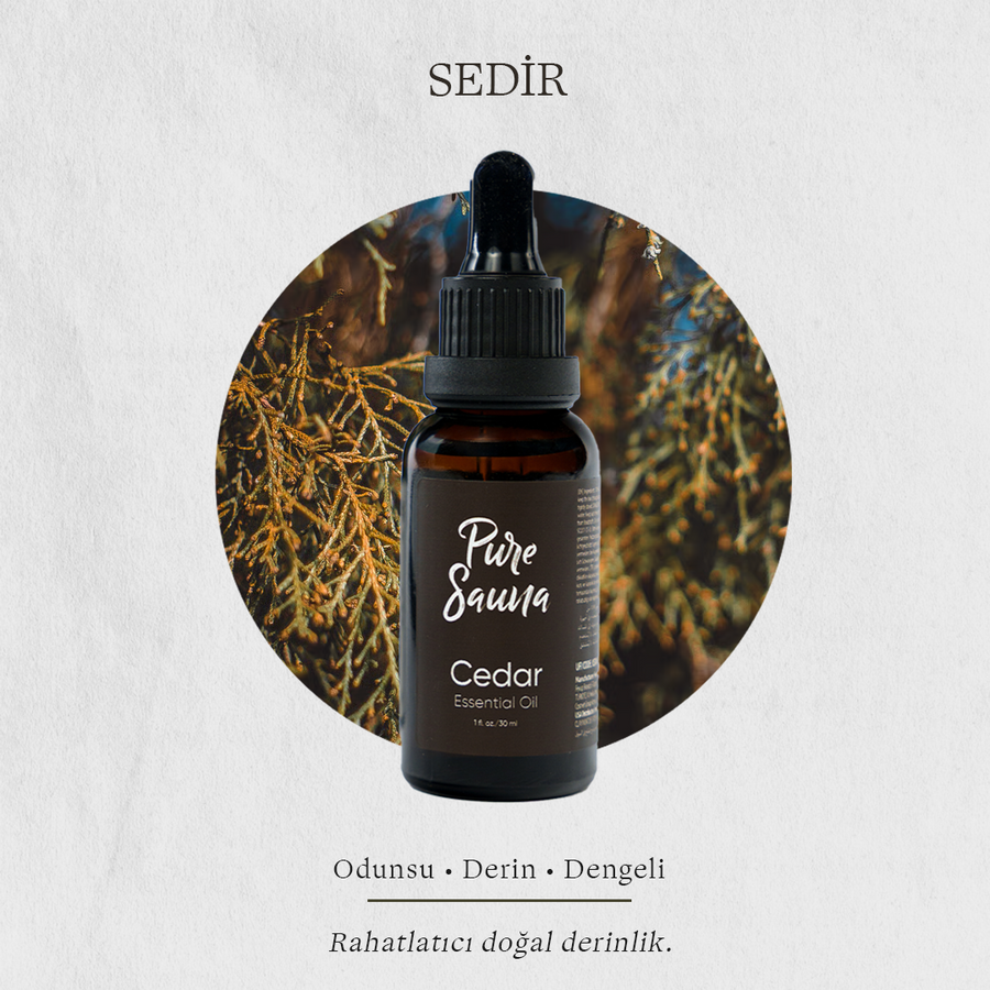 Pure Sauna Saf Sedir Uçucu Yağı 30 ml - Cedrus Atlantica -Buhurdanlık ve Difüzör Kokusu
